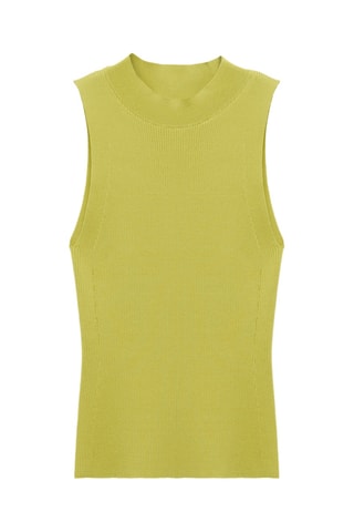 Top maille côtelée - Jaune