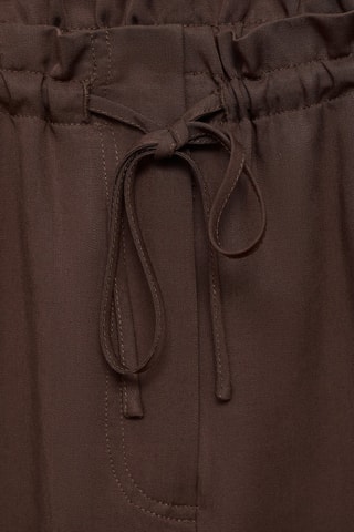 Pantalon lyocell wideleg nœud - Chocolat