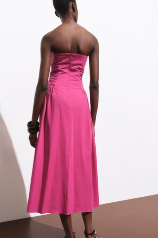 Robe midi bustier - Fuchsia
