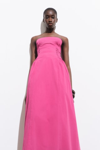 Robe midi bustier - Fuchsia