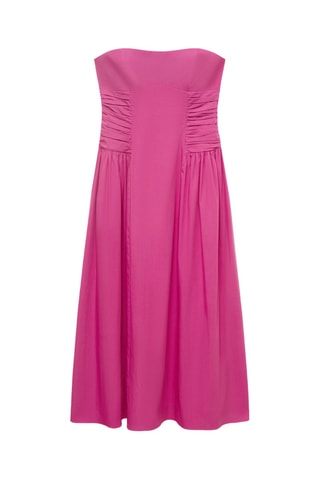 Robe midi bustier - Fuchsia