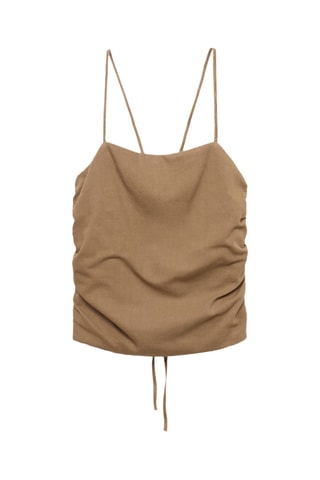 Top drapé dos croisé - Sable