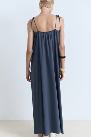 Robe coton nœuds - Bleu