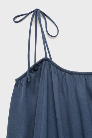 Robe coton nœuds - Bleu