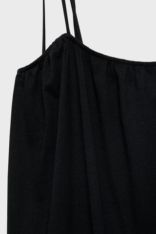 Robe coton nœuds - Noir