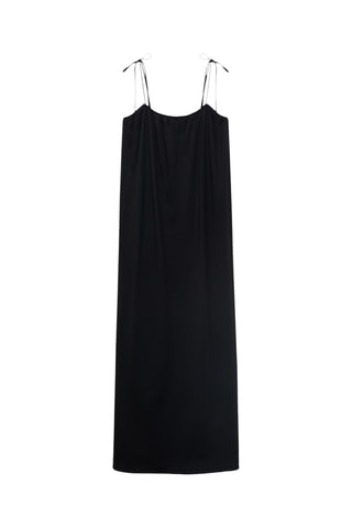 Robe coton nœuds - Noir
