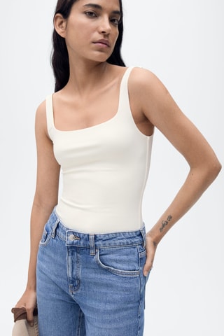Body ajusté sans manches - Blanc Cassé