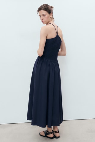 Robe à emmanchures américaines combinée - Bleu Marine
