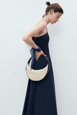 Robe à emmanchures américaines combinée - Bleu Marine