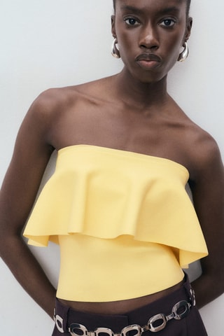 Haut bustier maxi volant - Jaune
