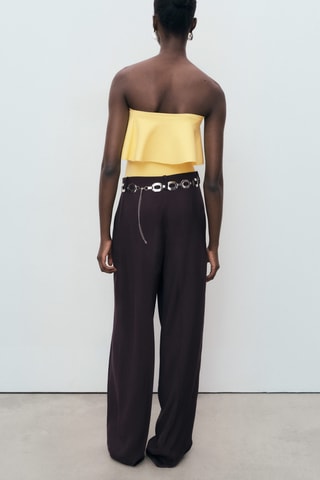 Haut bustier maxi volant - Jaune
