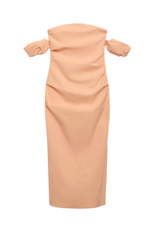 Robe midi bustier - Pêche