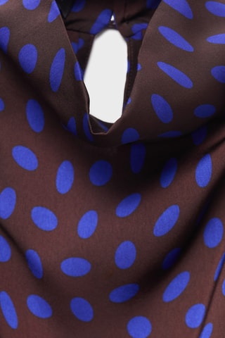 Blouse à pois col bénitier - Marron