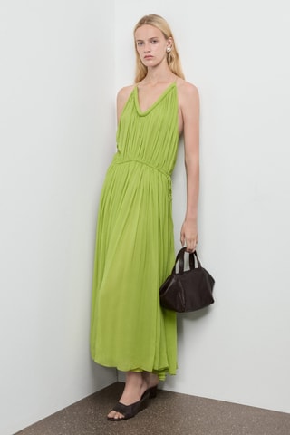 Robe plissée oversize - Vert