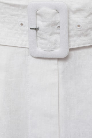 Bermuda lin ceinture - Blanc
