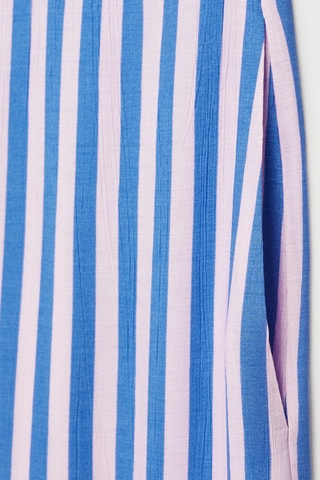 Pantalon droit imprimé rayures - Bleu