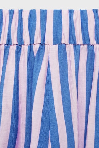 Pantalon droit imprimé rayures - Bleu