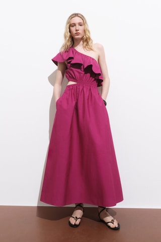 Robe asymétrique cut-out - Fuchsia