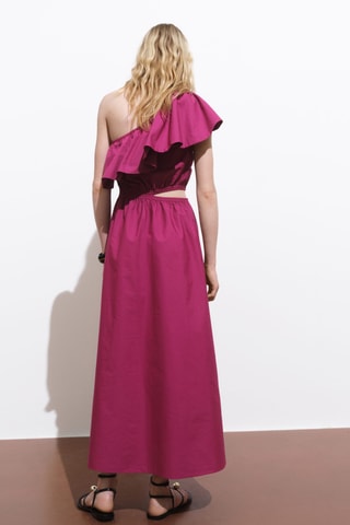 Robe asymétrique cut-out - Fuchsia