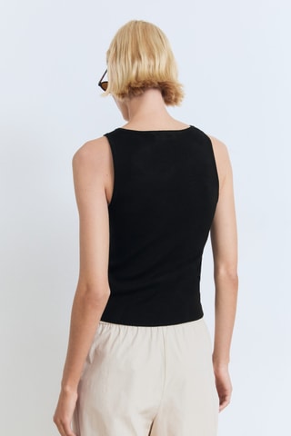 Top maille nœud - Noir