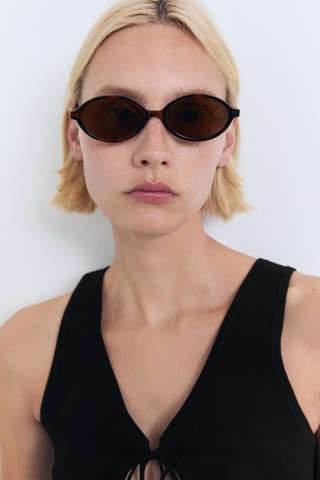 Top maille nœud - Noir