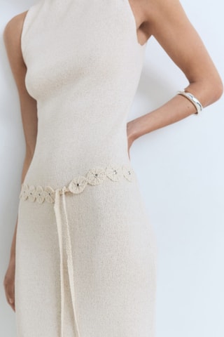 Robe maille ceinture - Écru