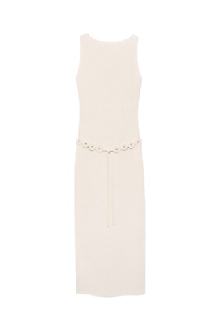 Robe maille ceinture - Écru