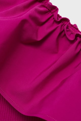 Haut asymétrique en tissu combiné - Fuchsia