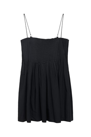Robe en coton à plis - Noir
