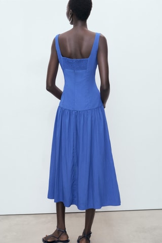 Robe coton évasée - Bleu