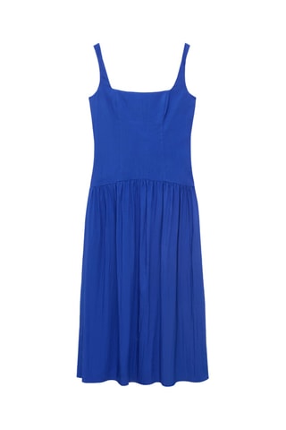 Robe coton évasée - Bleu