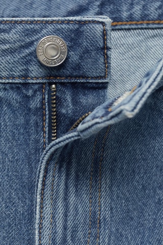 Short en jean bas effiloché pinces - Bleu