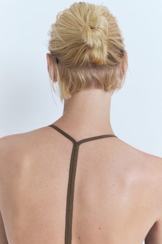 Robe midi décolletée dans le dos - Kaki