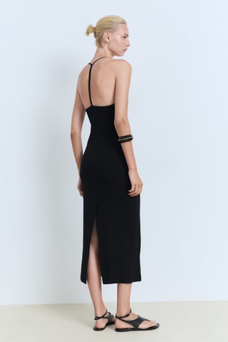 Robe midi décolletée dans le dos - Noir
