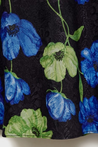 Jupe longue en imprimé floral - Noir