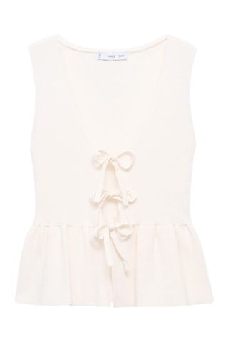Top maille à nœuds - Blanc