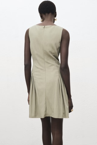 Robe col bateau à plis - Kaki