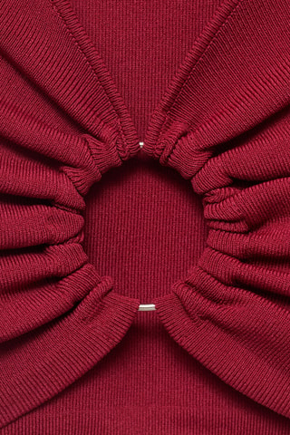 Top maille détail anneau - Lie-de-vin