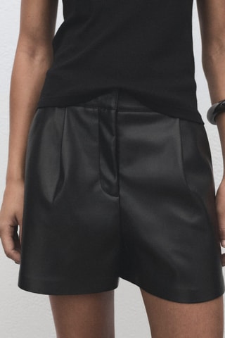 Short pinces similicuir - Noir