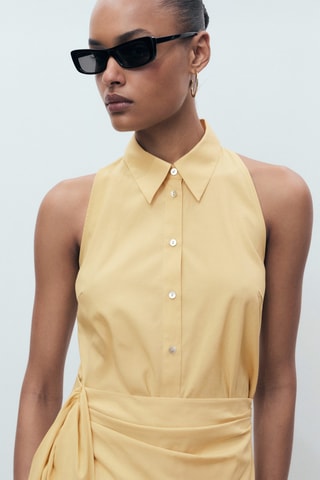 Robe chemise nœud - Jaune