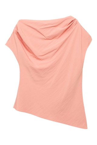 Blouse asymétrique drapée - Rose
