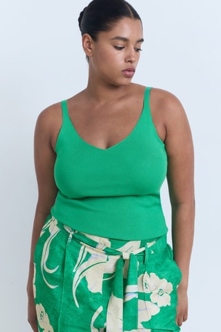 Pantalon imprimé ceinture - Vert