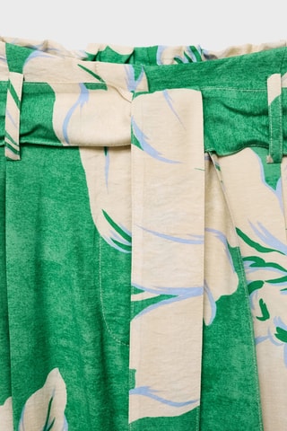 Pantalon imprimé ceinture - Vert