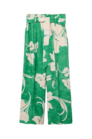 Pantalon imprimé ceinture - Vert
