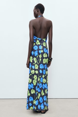 Robe à emmanchures américaines imprimé fleuri - Noir