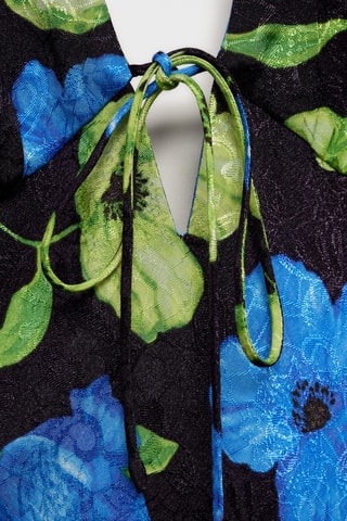 Robe à emmanchures américaines imprimé fleuri - Noir