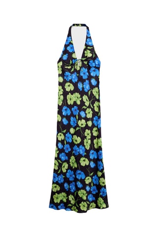 Robe à emmanchures américaines imprimé fleuri - Noir
