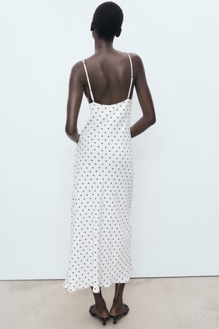 Robe midi encolure drapée - Blanc Cassé