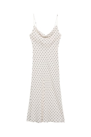 Robe midi encolure drapée - Blanc Cassé