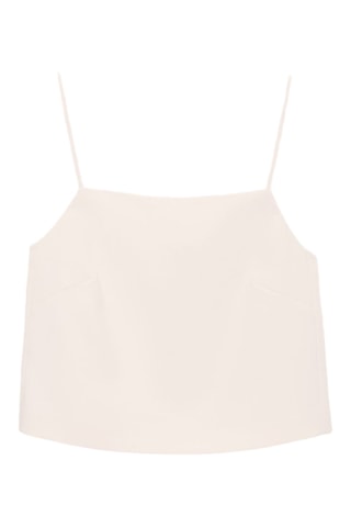 Top crop boutons - Écru